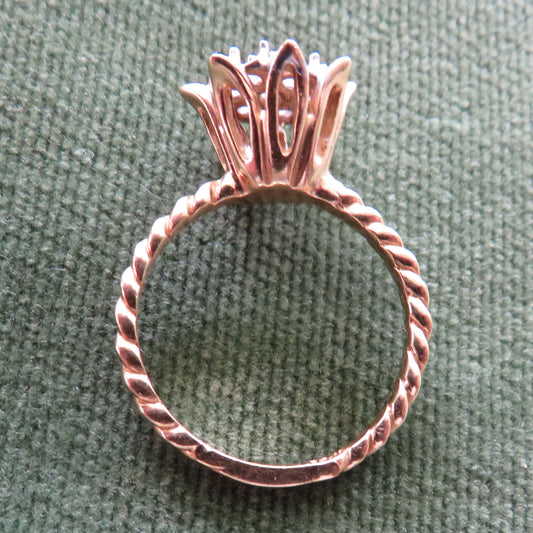14K Yellow / White Gold Unset Cocktail Ring - Has Never Been Set