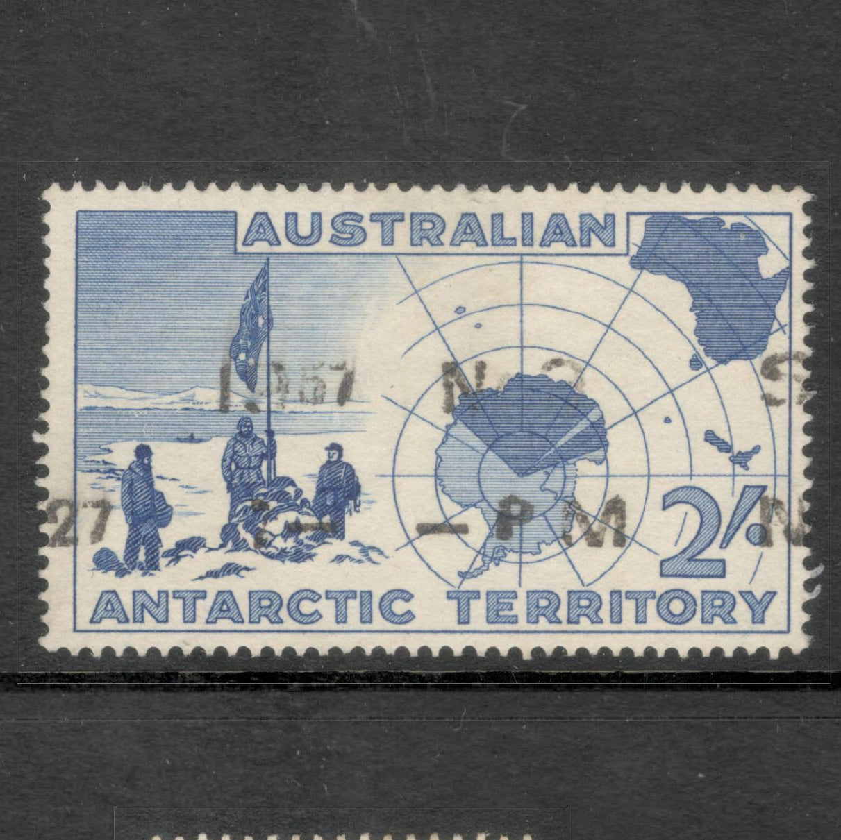 Australian Antarctic Territory 1957 2/- Blue Expedition at Vestfold Hills Stamp