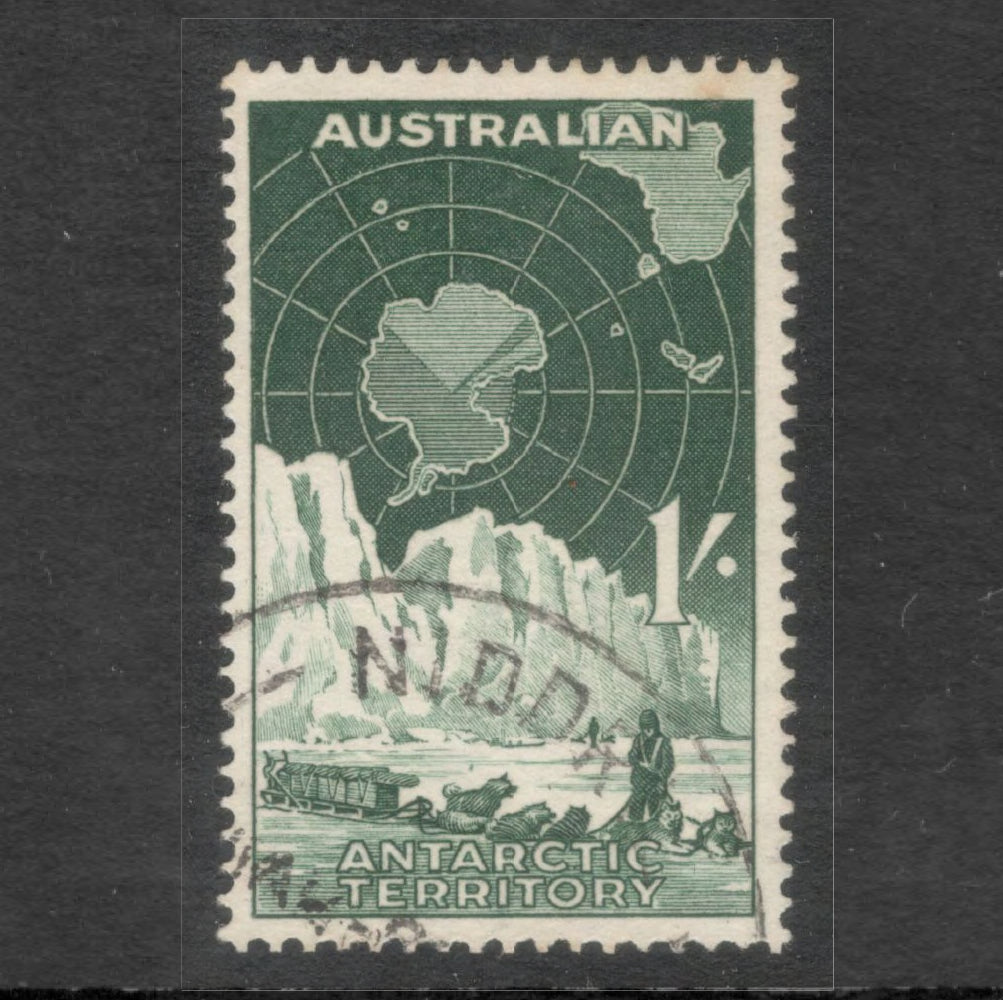 Australian Antarctic Territory 1959 1/- Dark Green Antarctic Research Stamp