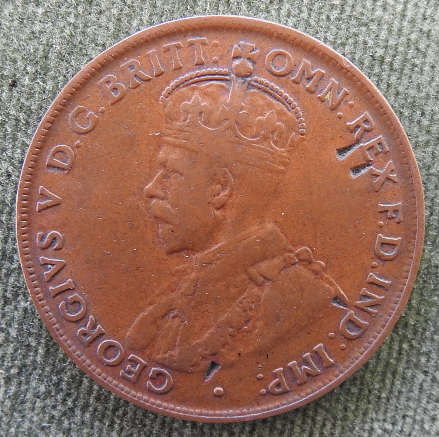 Australian 1922 1d 1 Penny King George V Coin - Impressions