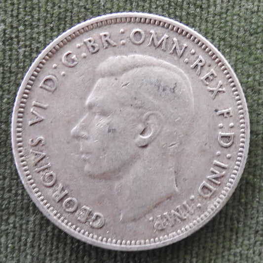Australian 1943 2/- Florin King George VI Coin - Circulated