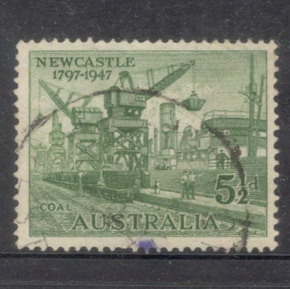 Australian 1947 5 1/2d Green 150th Anniversary of the City of Newcastle Steel Stamp