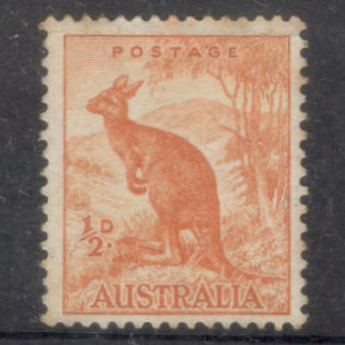 Australian 1948 1/2d Orange Kangaroo Stamp