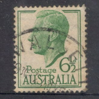 Australian 1951 6 1/2d Blueish Green King George VI Stamp