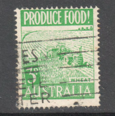 Australian 1953 3d Green Wheat Food Production Stamp