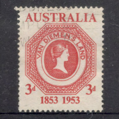 Australian 1953 3d Carmine Pink 100th Anniversary of the Tasmanian Stamps Stamp