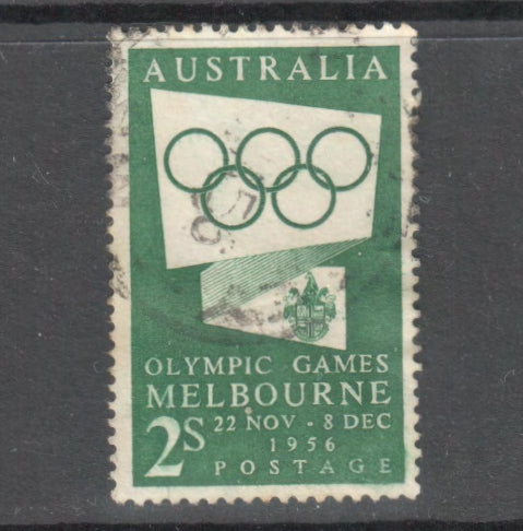 Australian 1954 2/- Green Olympic Games Melbourne 1956 Stamp