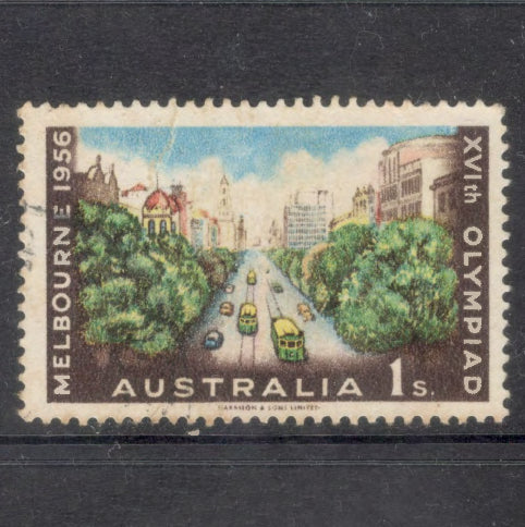Australian 1956 1/- 1 Shilling Multicoloured Olympic Games Melbourne Australia Stamp
