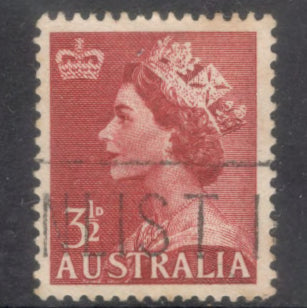 Australian 1956 3 1/2d Brownish Red Stamps of 1948 & 1953 Without Watermark Stamp