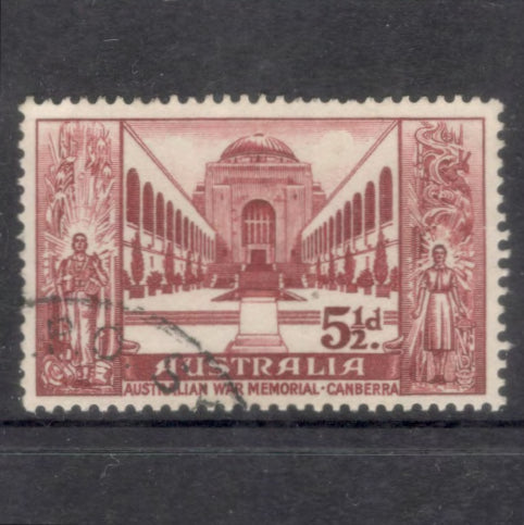 Australian 1958 5 1/2d Australian War Memorial Canberra Brownish Red Stamp