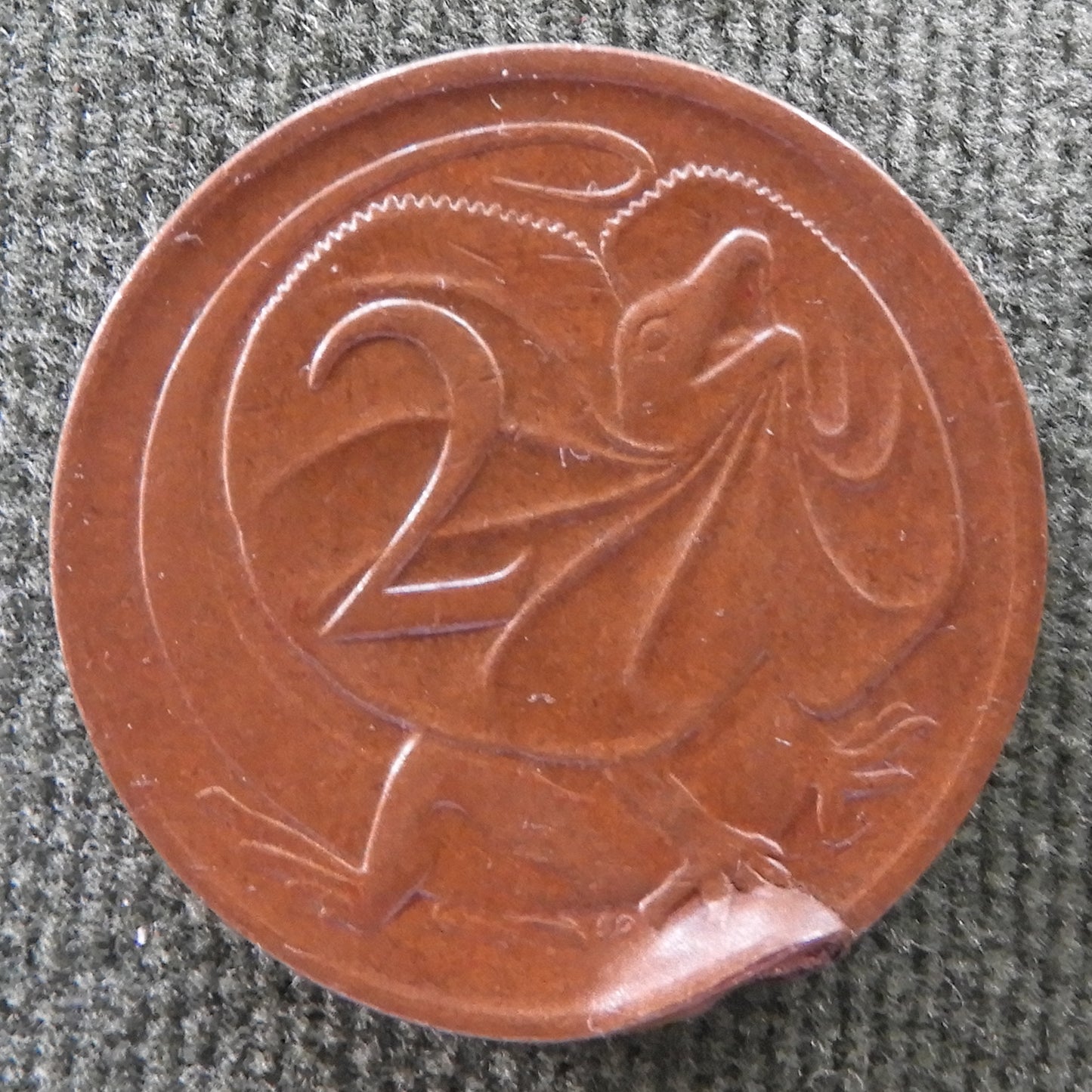 Australian 1974 2 Cent Queen Elizabeth II Coin - Disfigured