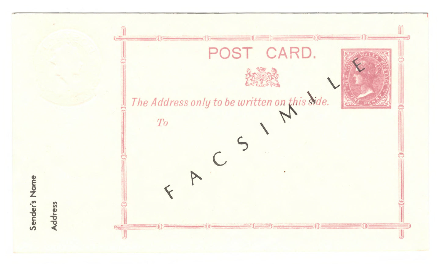 Australian 1975 18 Cent Centenary Of NSW First Postcard (Facsimile)