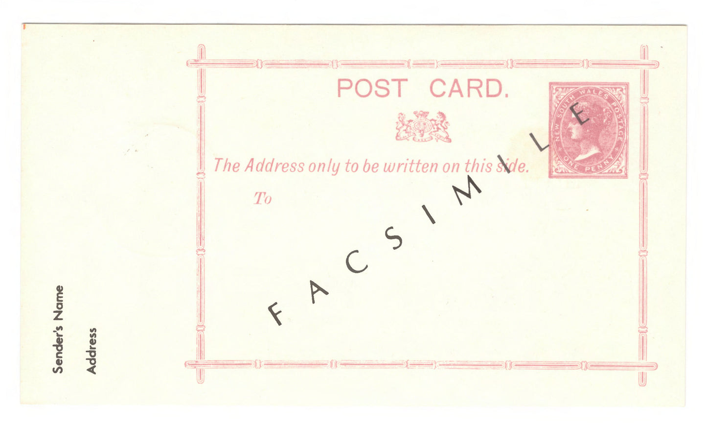 Australian 1975 18 Cent Centenary Of NSW First Postcard (Facsimile)