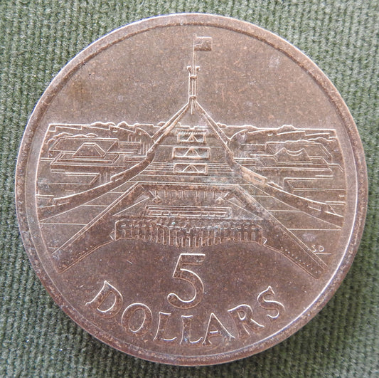 Australian 1988 5 Dollar Opening Of Parliament House QEII Coin