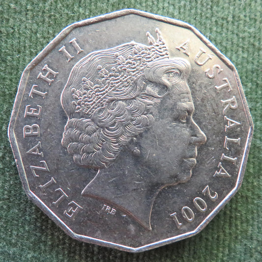 Australian 2001 50 Cent Coin Centenary Of Federation Norfolk Island