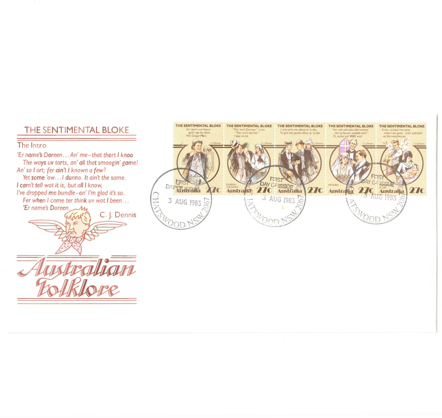 Australia 1983 27c FDC Australian Folklore 1983 Postmarked 3 August 1983