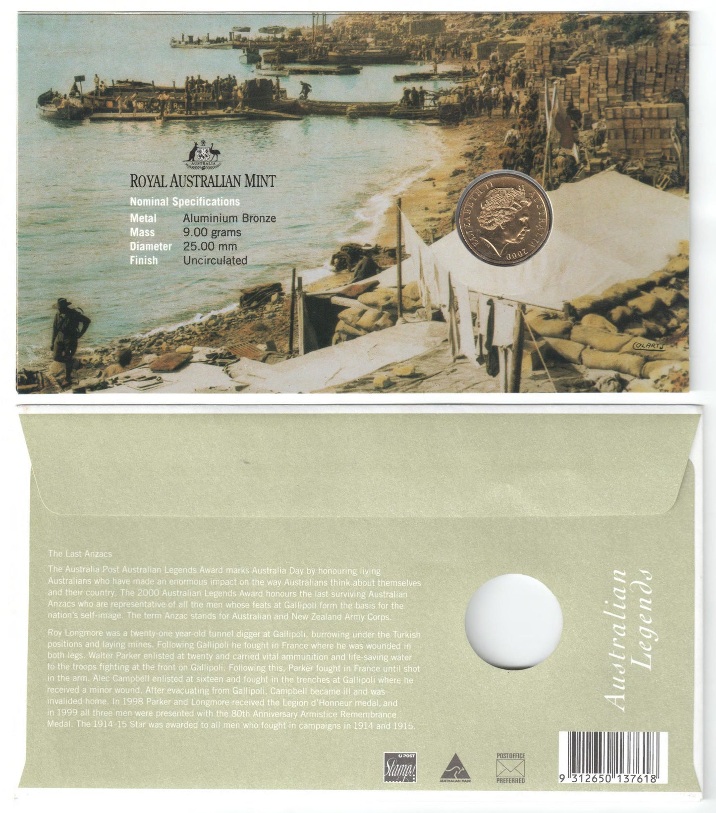 Australia 2000 PNC The Last ANZACS - FDI 21 January 2000