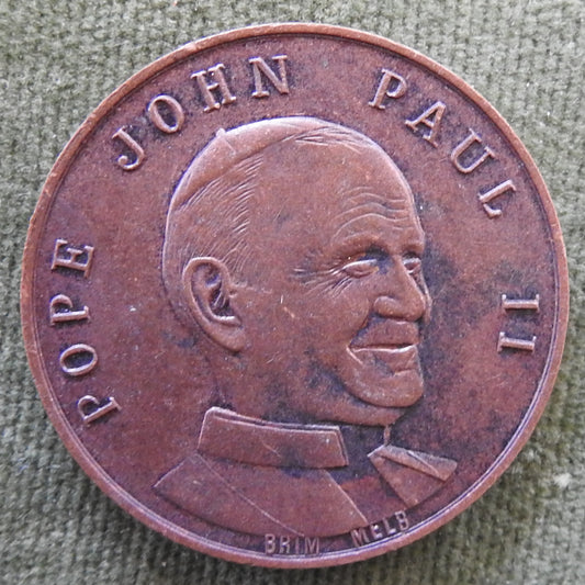 Australian 1986 Pope John Paul II Commemorative Papal Visit Medallion
