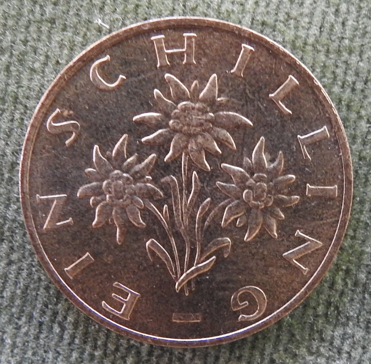 Austria 1998 1 Schilling Three Edelweiss Flowers Coin
