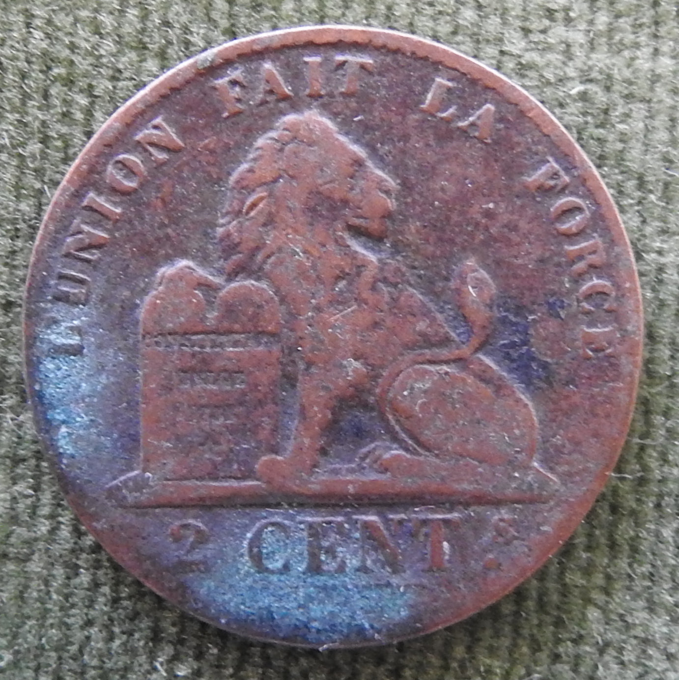 Belgium 1870 2 Centime Coin