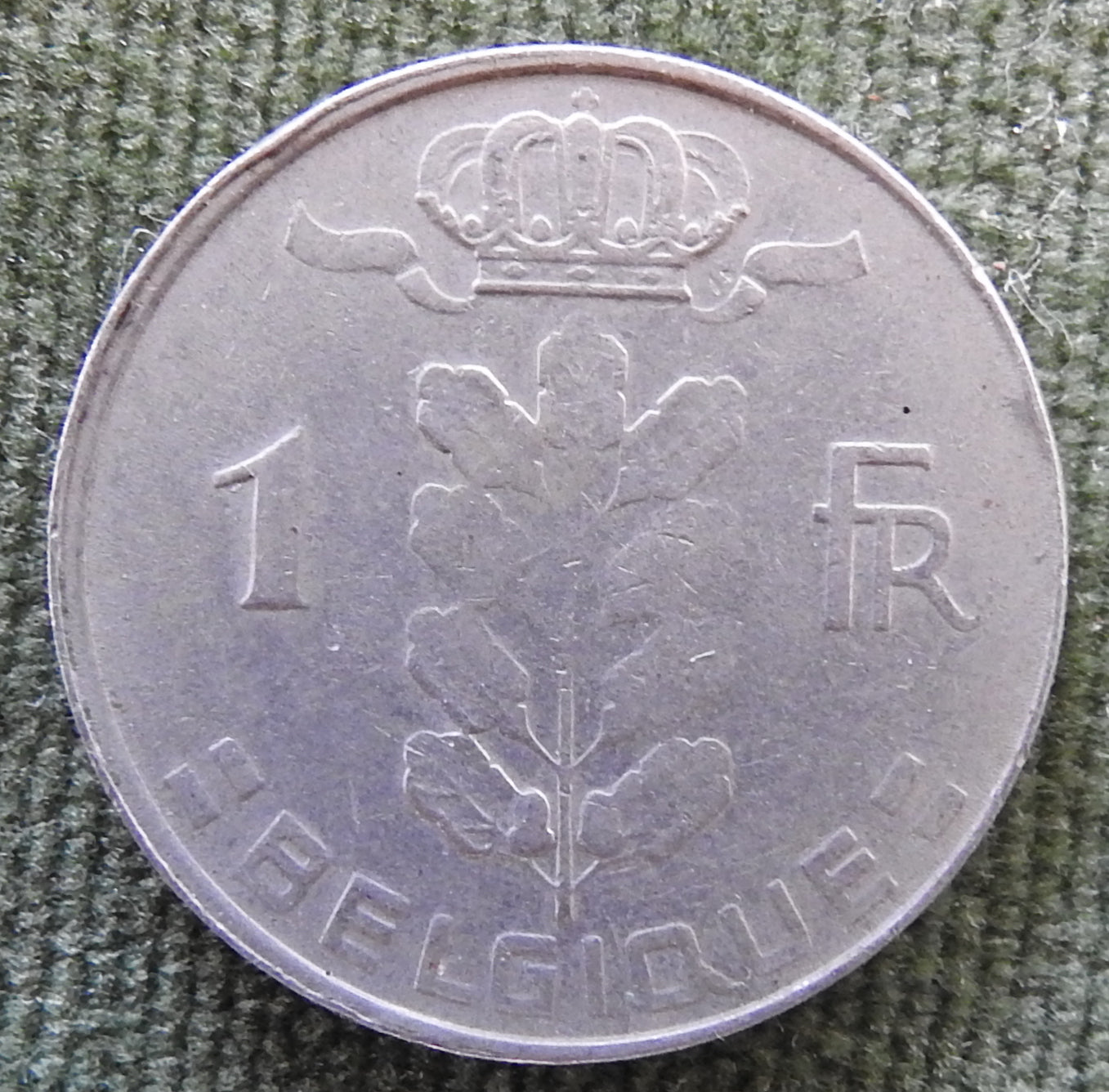 Belgium 1971 1 Franc Coin Head of Ceres - French Text