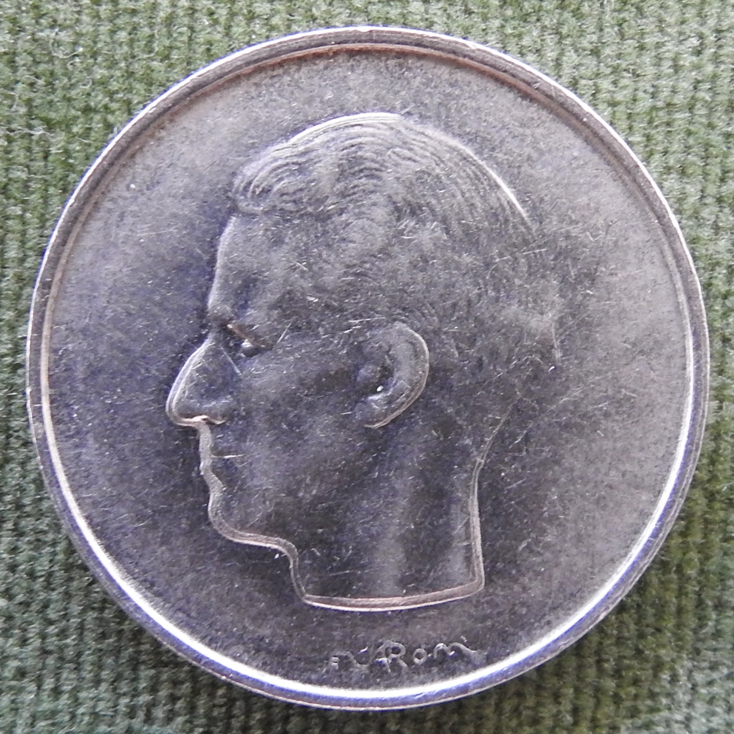 Belgium 1973 10 Franc Coin Portrait of Baudouin - French Text