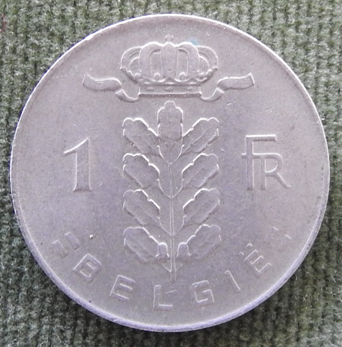 Belgium 1975 1 Franc Coin Head of Ceres - Dutch Text