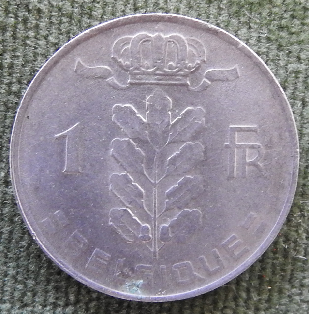 Belgium 1976 1 Franc Coin Head of Ceres - French Text