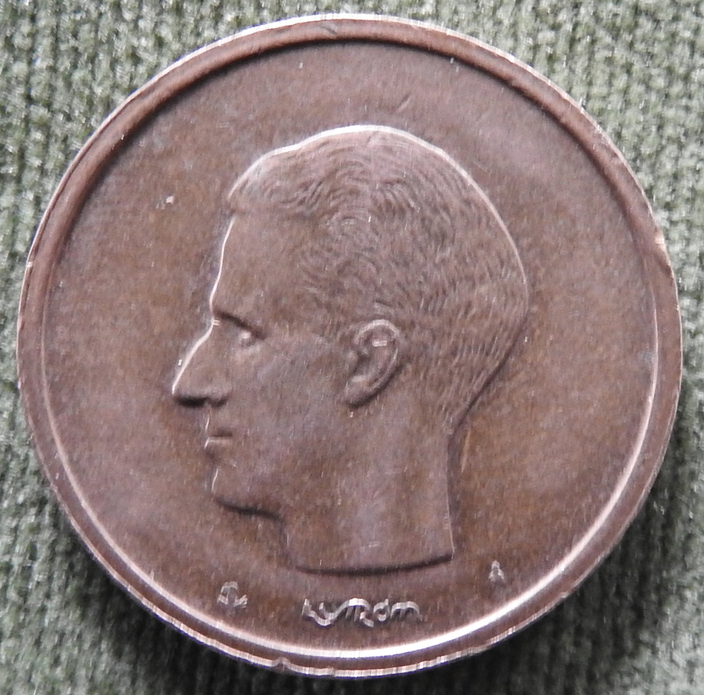 Belgium 1981 20 Franc Coin Portrait of Baudouin - Dutch Text