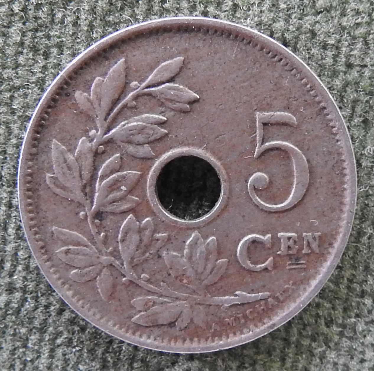 Belgium 1910 5 Centime Coin