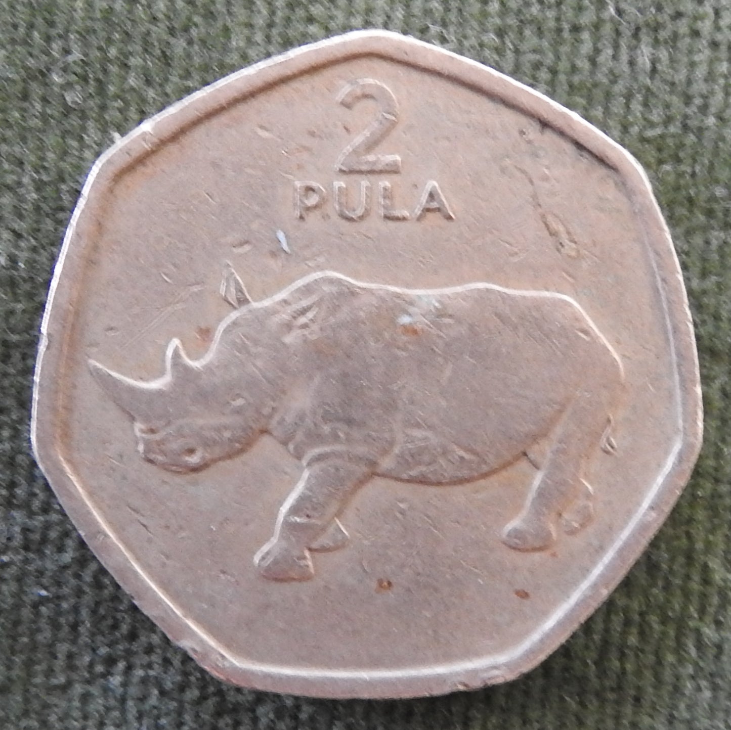 Botswana 1994 2 Pula Rhinoceros Coin