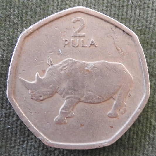 Botswana 1994 2 Pula Rhinoceros Coin