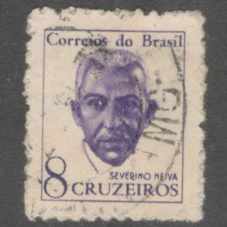 Brazil 1963 8 CR Violet Doctor Severino Neiva First Brazilian P.M.G. Stamp - Perfin: 11.0x11.5