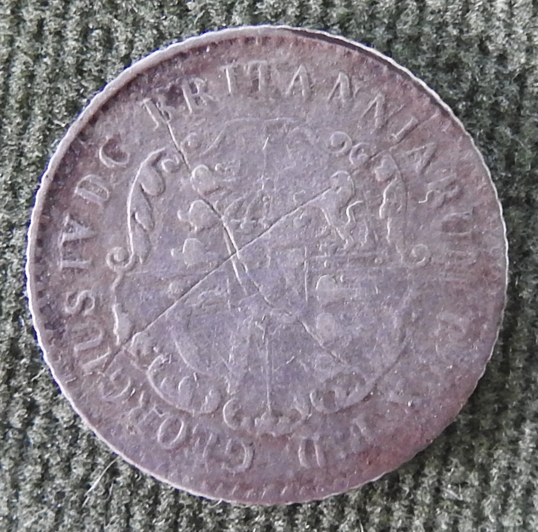 British West Indies 1822 Anchor Money 1/16 Dollar Silver Sixteenth Dollar Coin