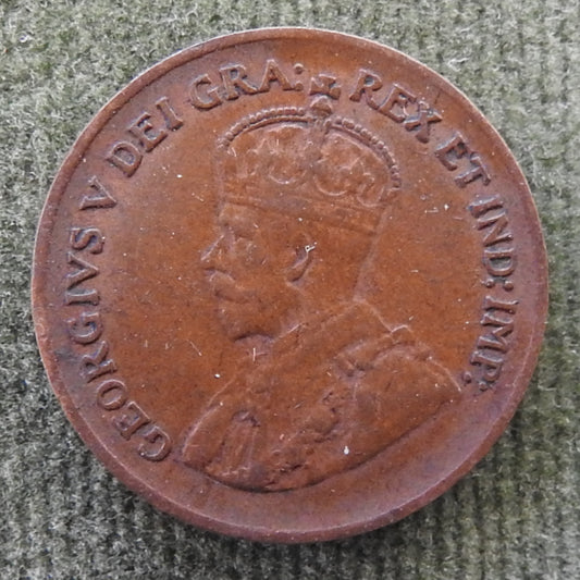 Canada 1933 1 Cent Maple Leaf King George V Coin