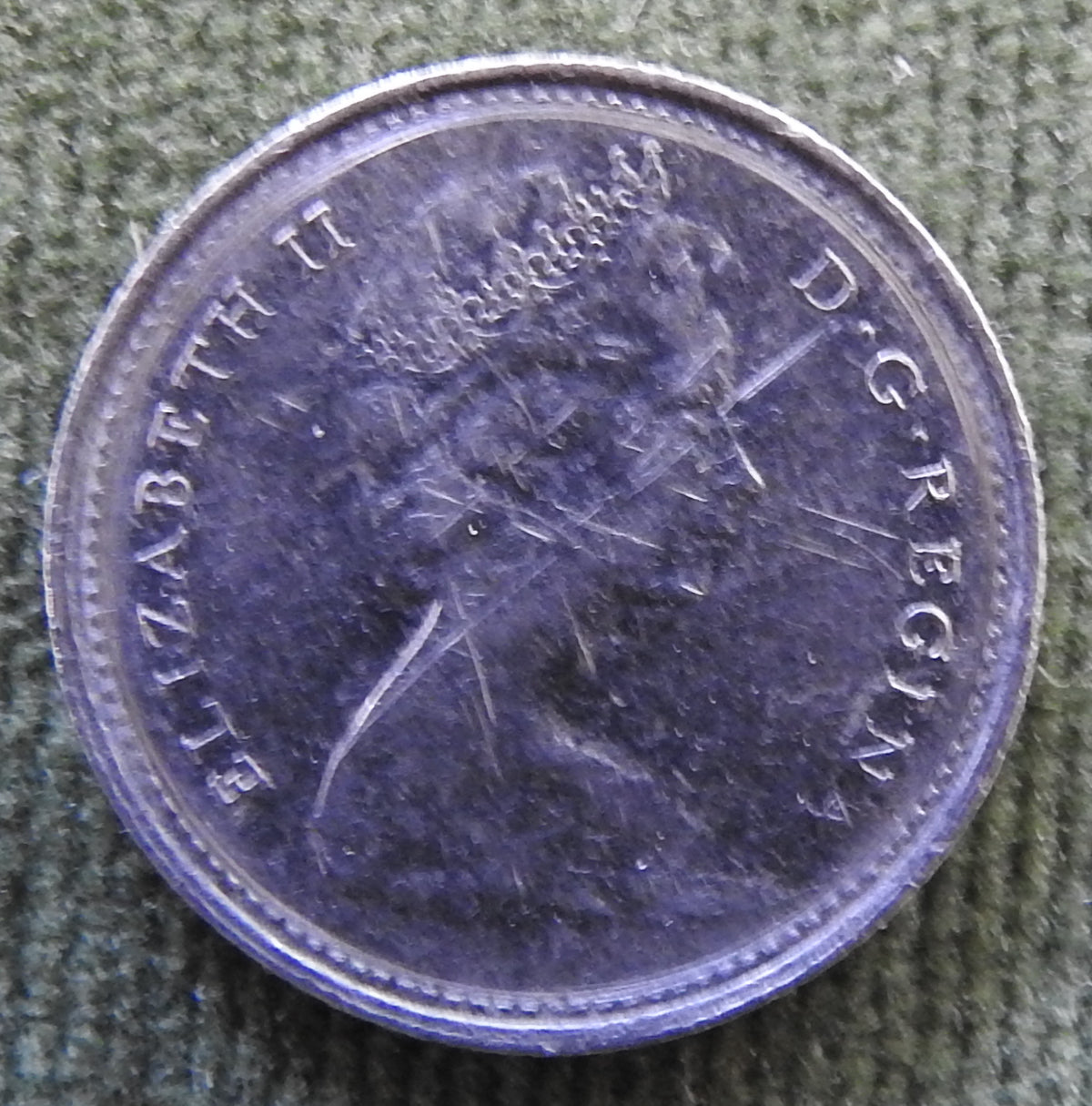 Canada 1977 10 Cent Bluenose Under Sail Queen Elizabeth II Coin