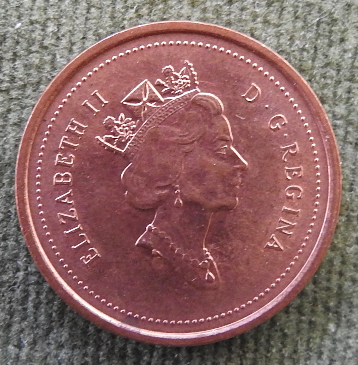 Canada 2000 1 Cent Maple Leaf Queen Elizabeth II Coin