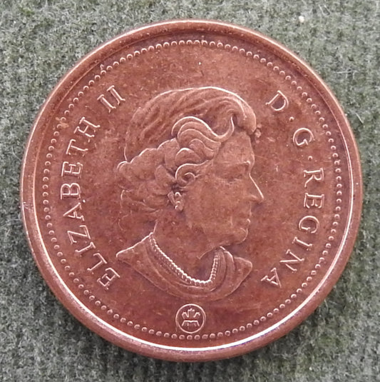 Canada 2007 1 Cent Maple Leaf Queen Elizabeth II Coin