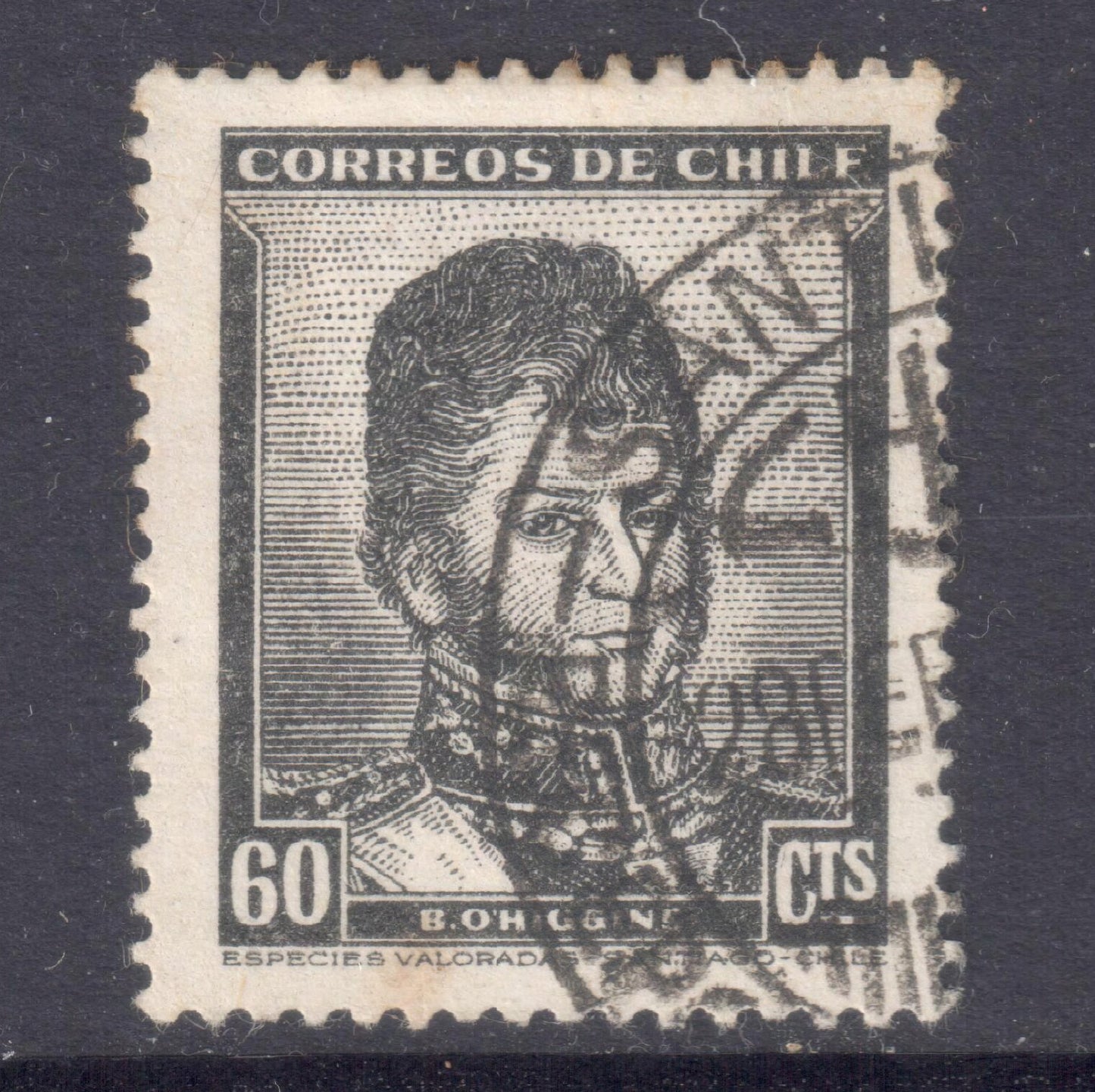 Chile 1948 60c Bernardo O'Higgins Stamp - Cancelled