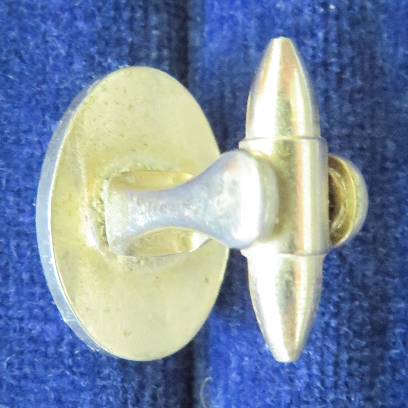 Cufflink White Metal With A League Football Adornment