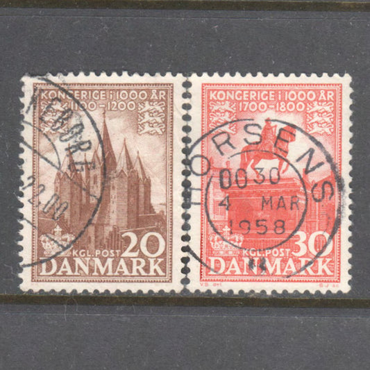 Danmark 1953 -1954 The 1000th Anniversary of the Kingdom of Denmark Partial Stamp Set - Cancelled