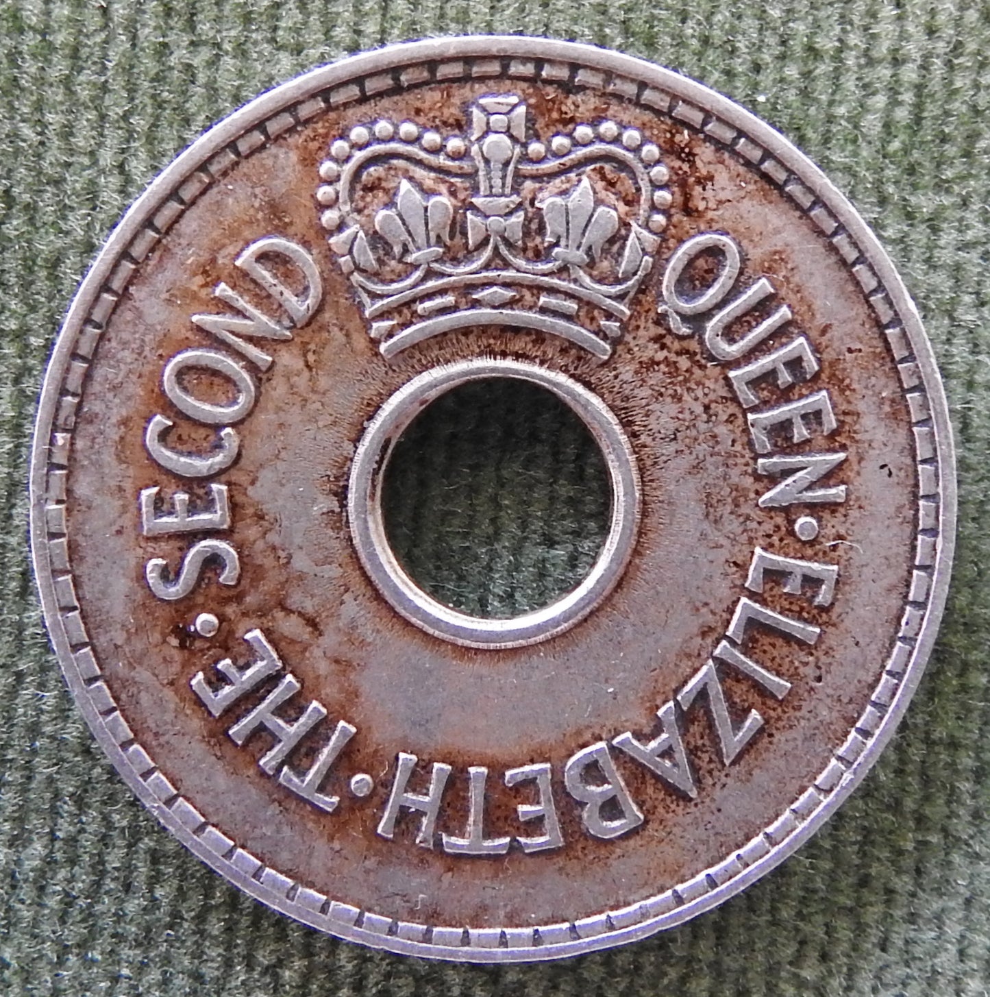 Fiji 1955 Penny Queen Elizabeth II Coin
