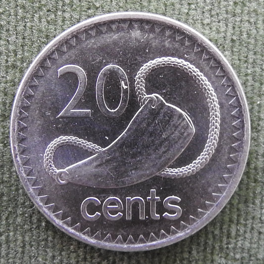 Fiji 2009 20 Cent Sperm Whale Tooth Coin
