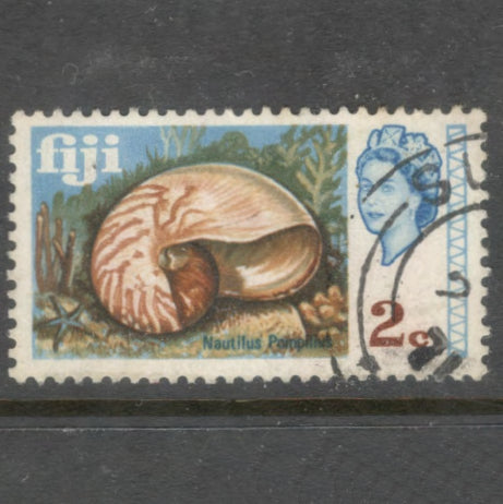 Fiji 1969 2 Cent Multicoloured Queen Elizabeth II 1969 Local Motives Decimal Currency Stamp - Perfin: 13.5