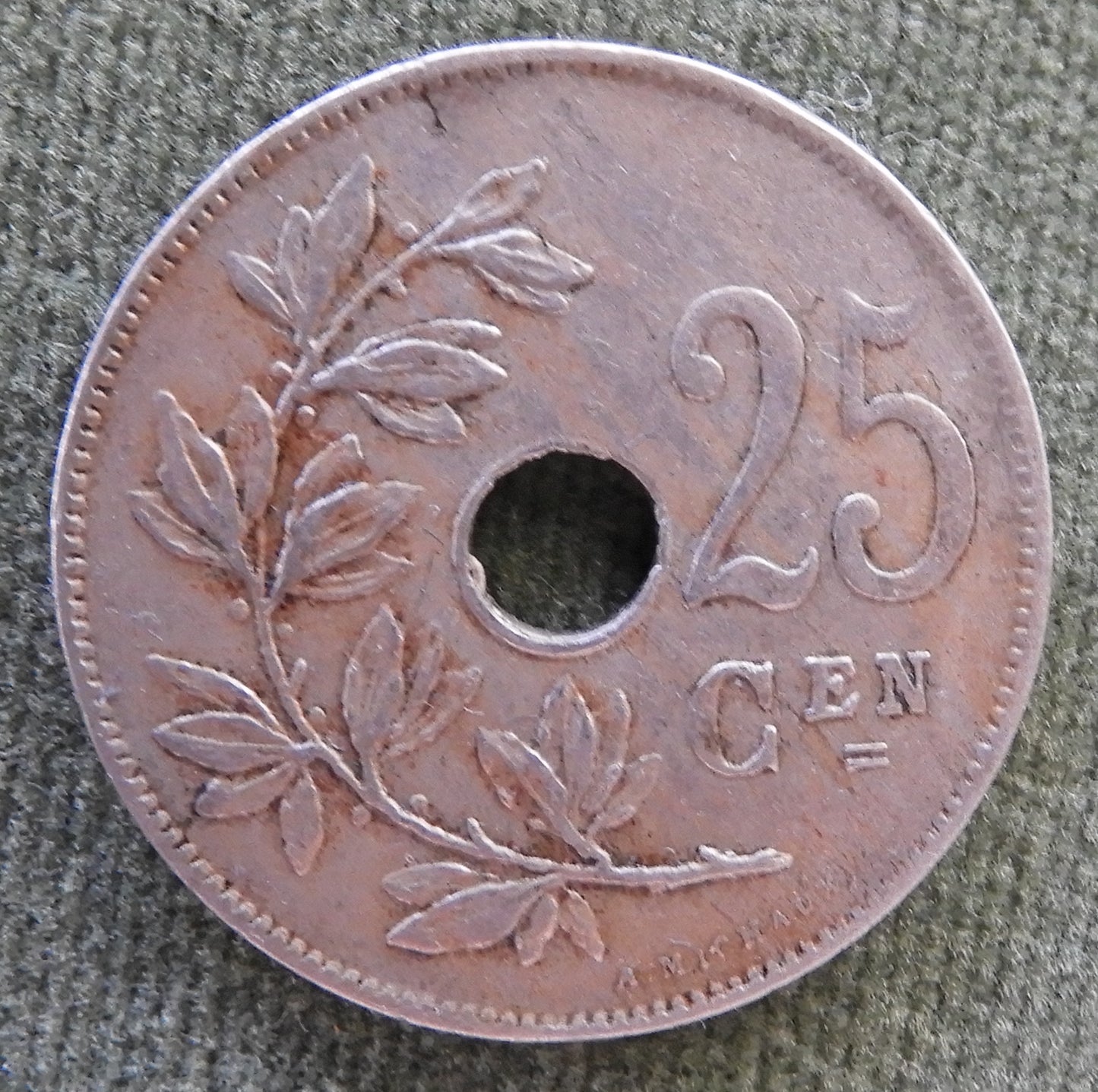 French 1913 25 Centimes Coin