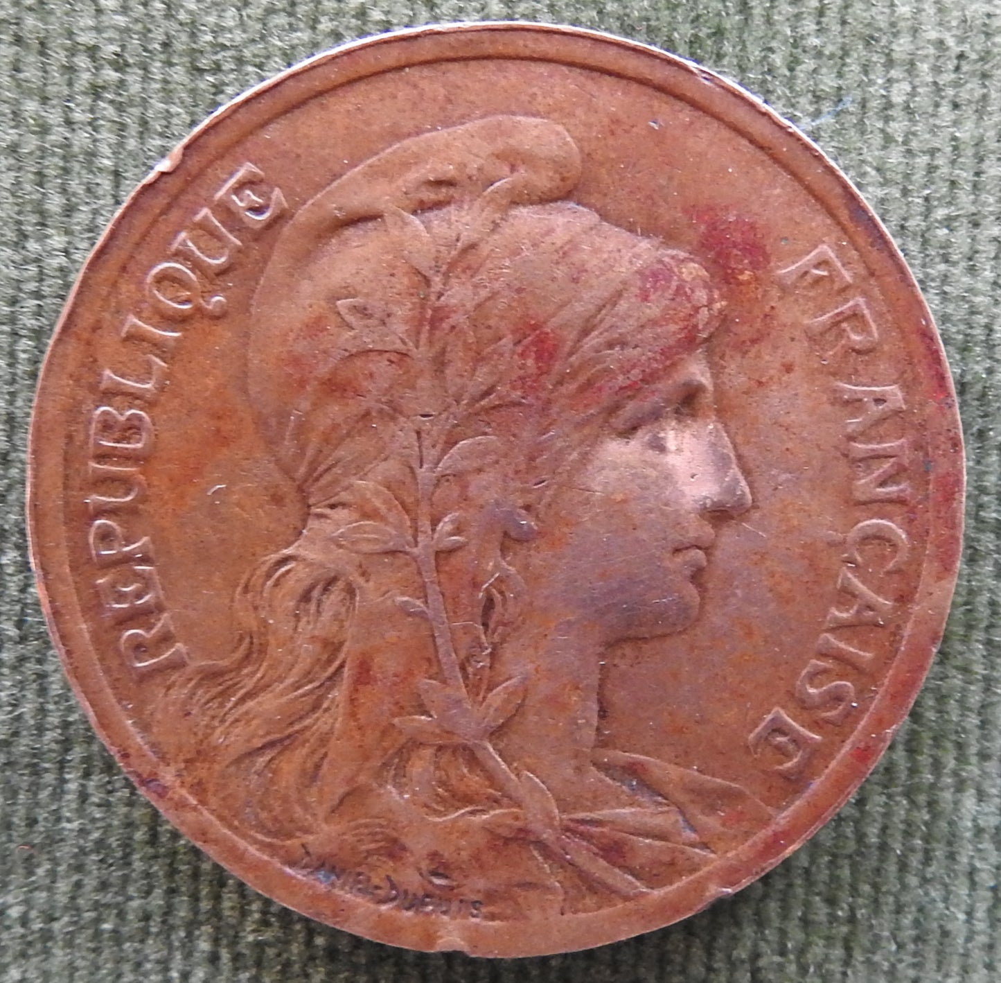 French 1921 10 Centimes Coin
