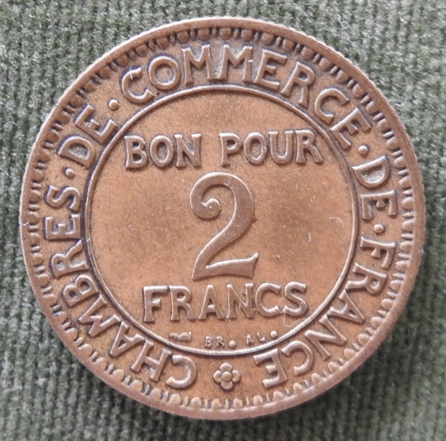 French 1923 2 Two Franc Chamber Of Commerce Coin - Commerce Industrie Coin