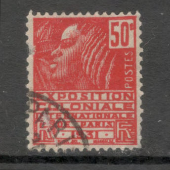 France 1936 50 Centime Reddish Orange World Exhibition Paris 1937 Stamp
