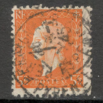 France 1945 5 Franc Dark Orange Marianne Stamp