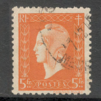 France 1945 5 Franc Dark Orange Marianne Stamp